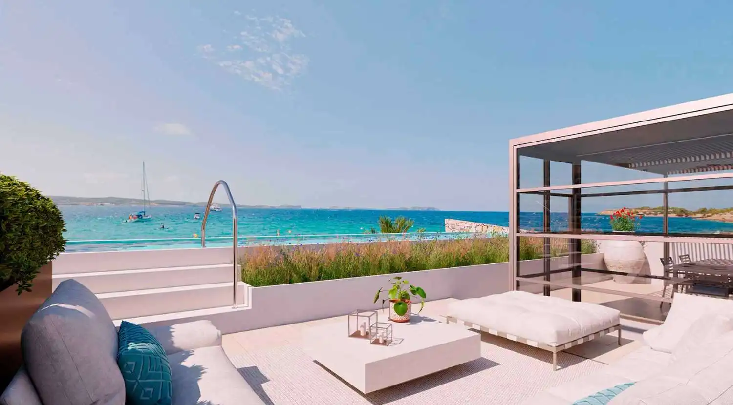 Terrassa de Apartament en venda en Sant Antoni de Portmany amb Aire condicionat, Calefacció i Piscina
