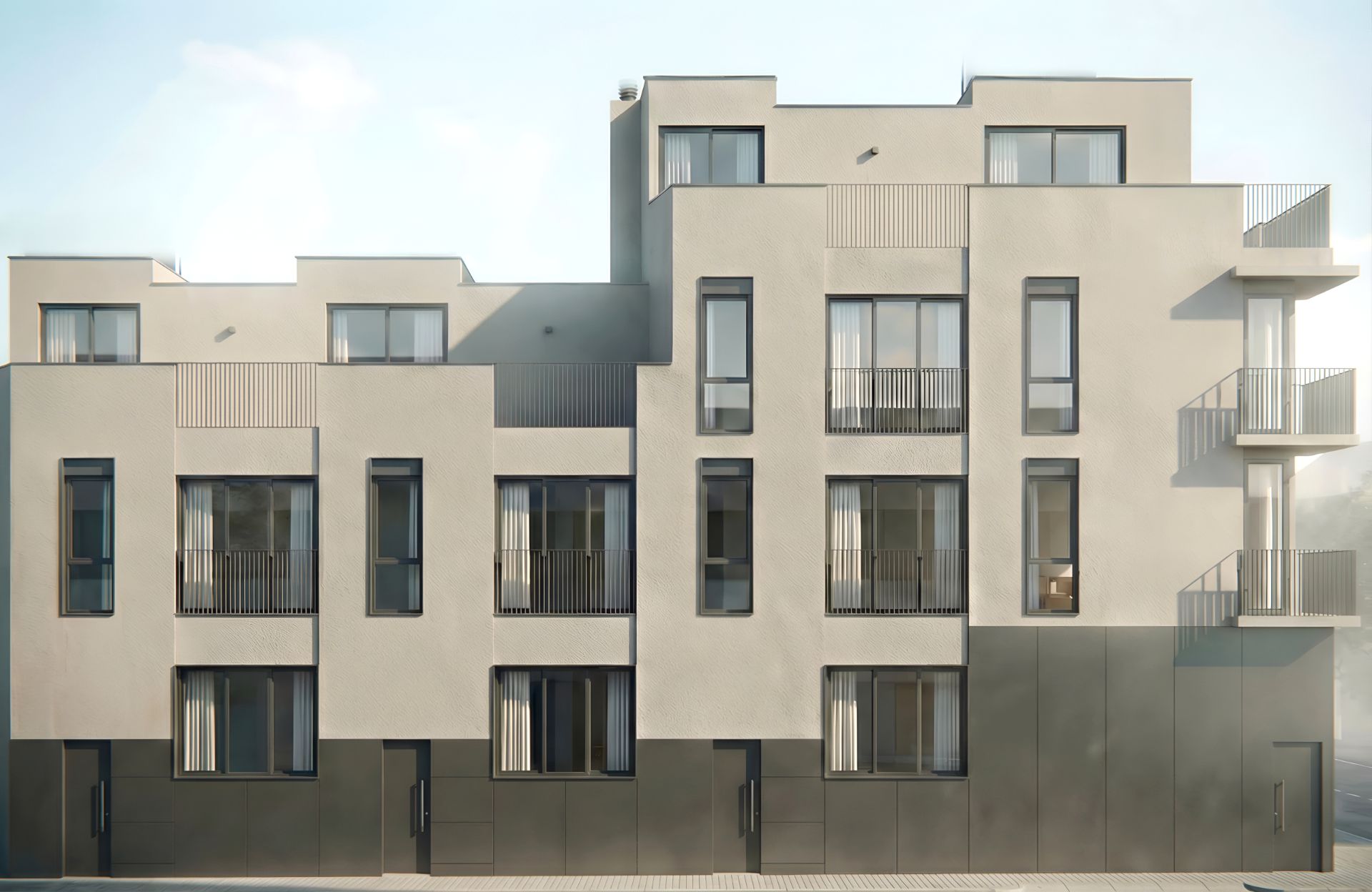 Exterior view of Single-family semi-detached for sale in Badalona  with Air Conditioner, Heating and Terrace