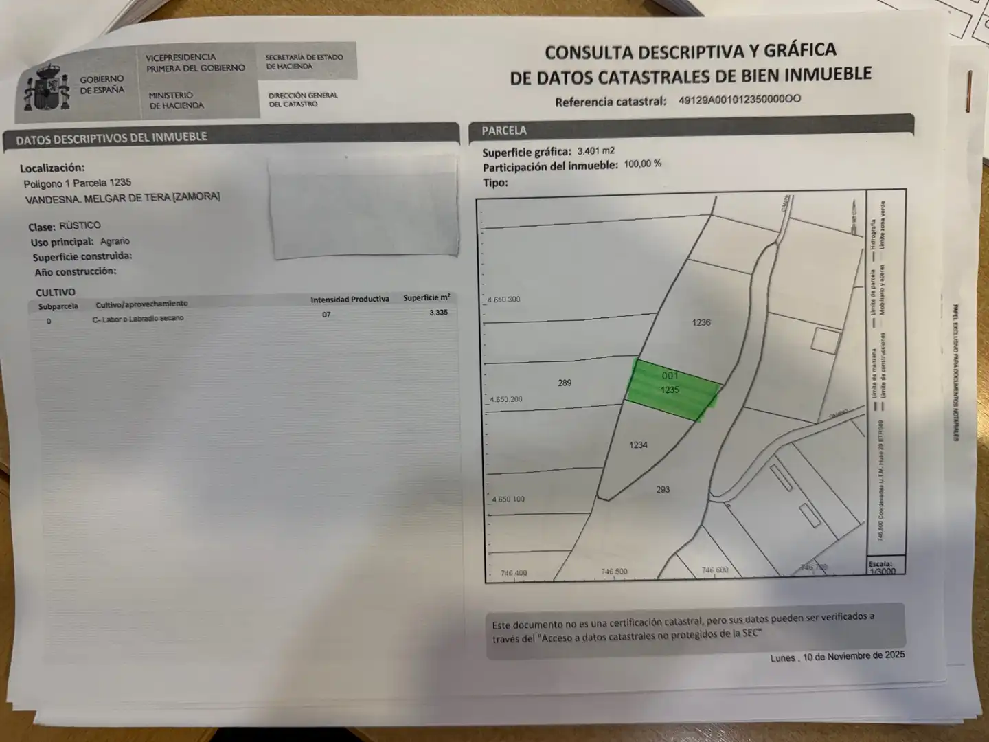 Terreno en venta en Melgar de Tera