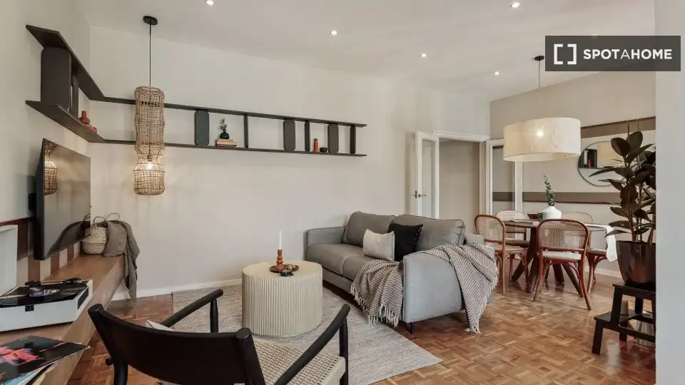 Sala de estar de Piso de alquiler en Barcelona con Aire acondicionado, Calefacción y Amueblado