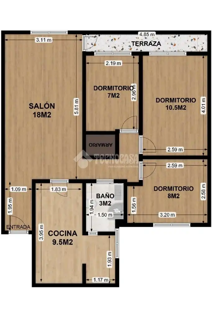 Wohnung zum Verkauf in Getafe mit Klimaanlage, Heizung und Terrasse