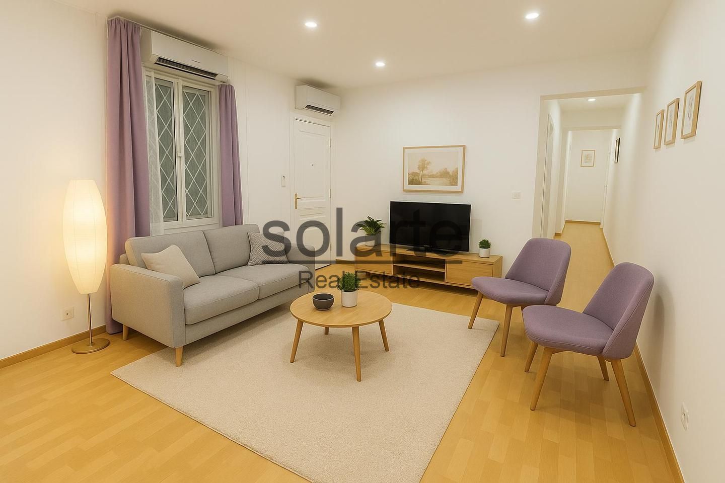 Living room of Planta baja for sale in  Barcelona Capital  with Air Conditioner, Heating and Parquet flooring