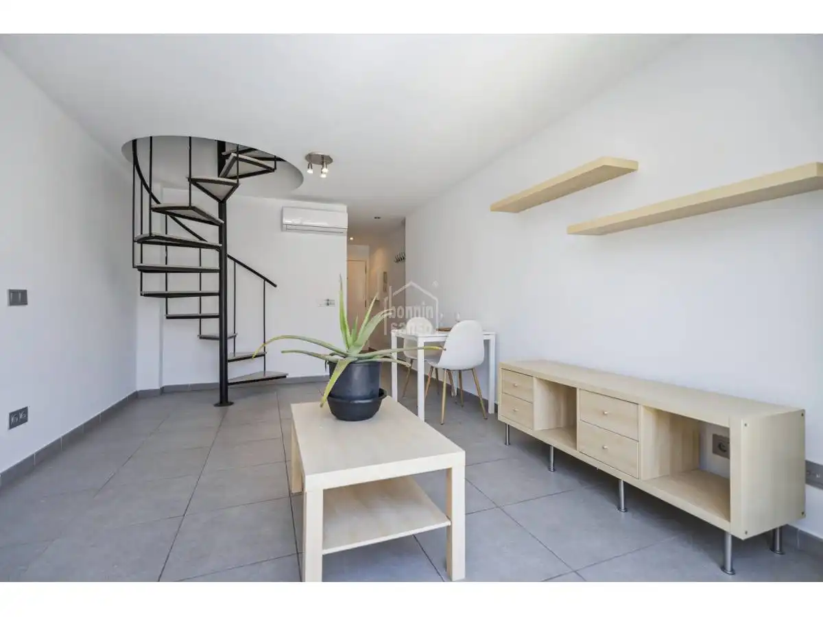 Sala d'estar de Apartament en venda en Es Mercadal amb Calefacció, Terrassa i Piscina