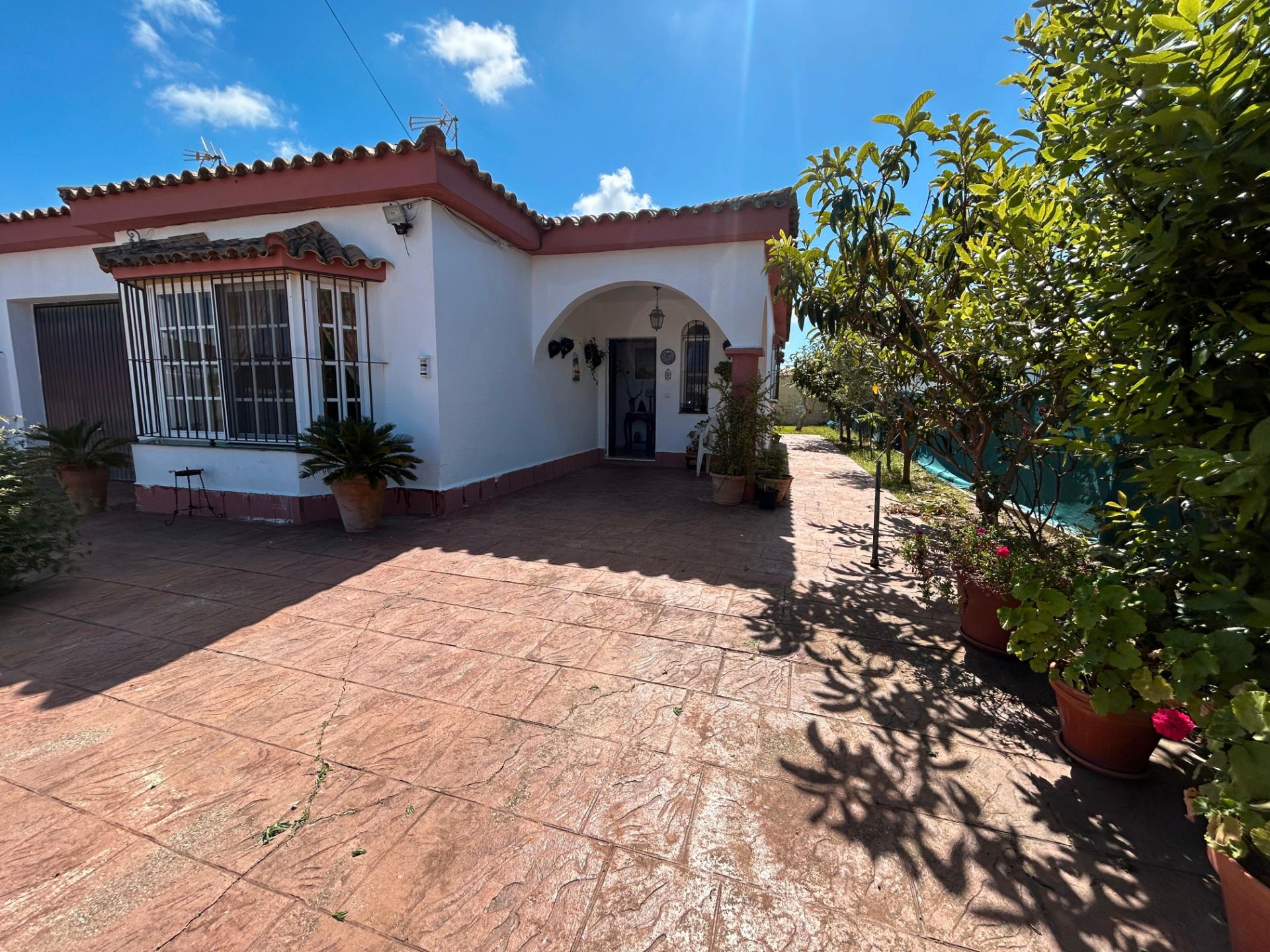Vista exterior de Casa o chalet en venta en Chiclana de la Frontera con Jardín privado, Trastero y Amueblado