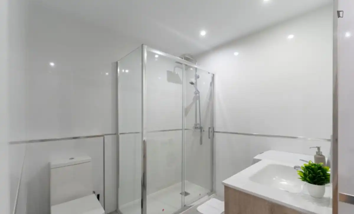 Bathroom of Apartments for share in Madrid  with Furnished, Oven and Washing machine