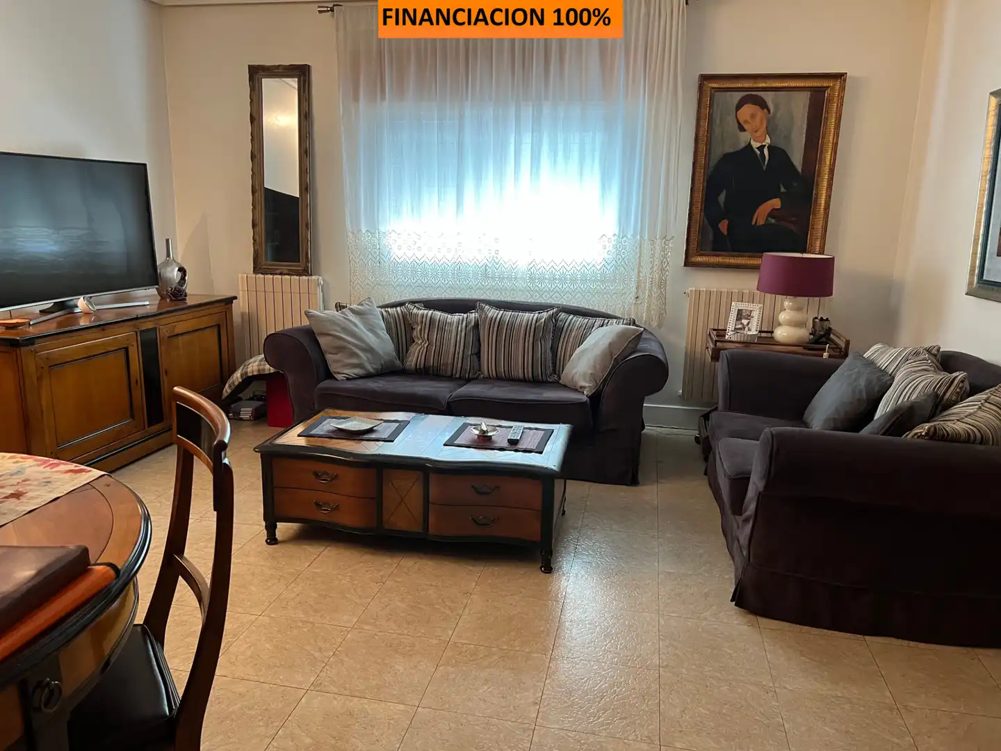 Living room of Houses for sale in  Zaragoza Capital  with Heating, Storage room and TV