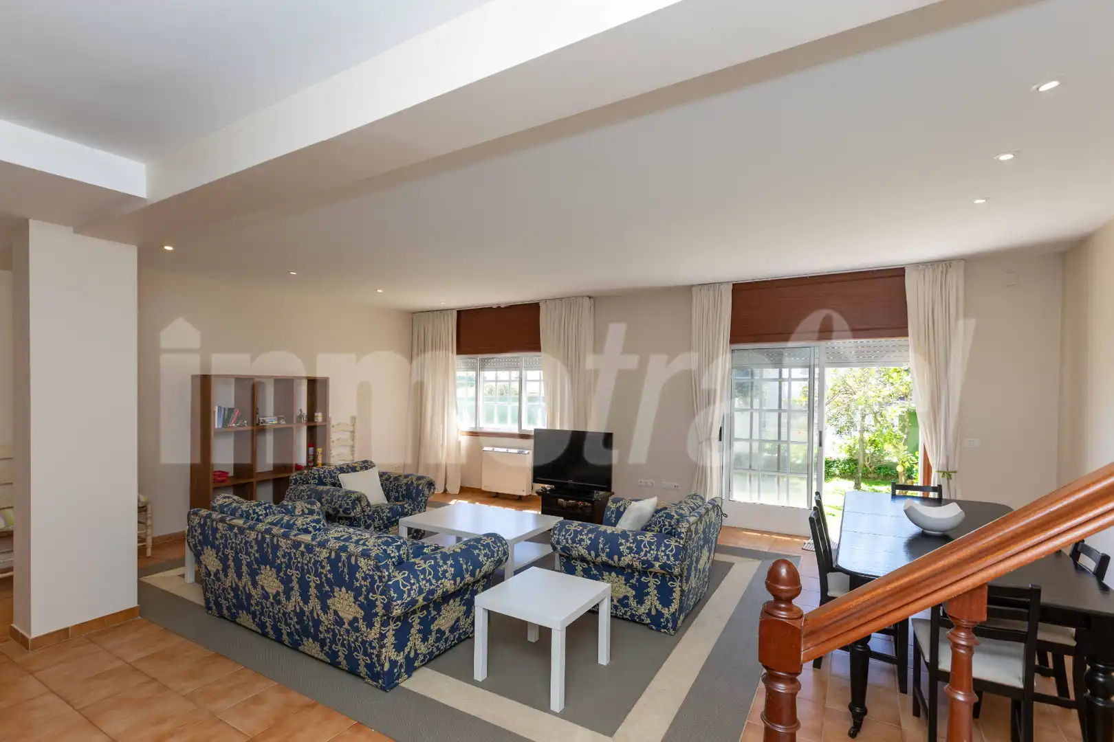 Sala d'estar de Casa adosada de lloguer en Sanxenxo amb Jardí privat, Terrassa i Moblat