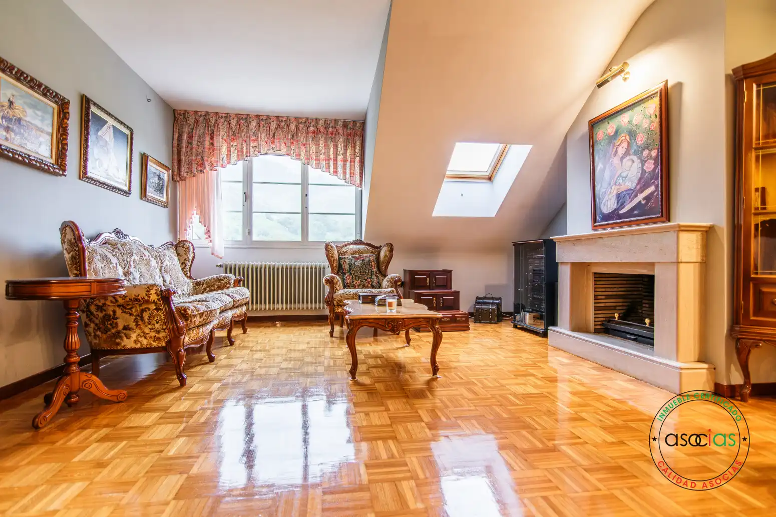 Living room of Attic for sale in Lena  with Heating, Parquet flooring and Terrace