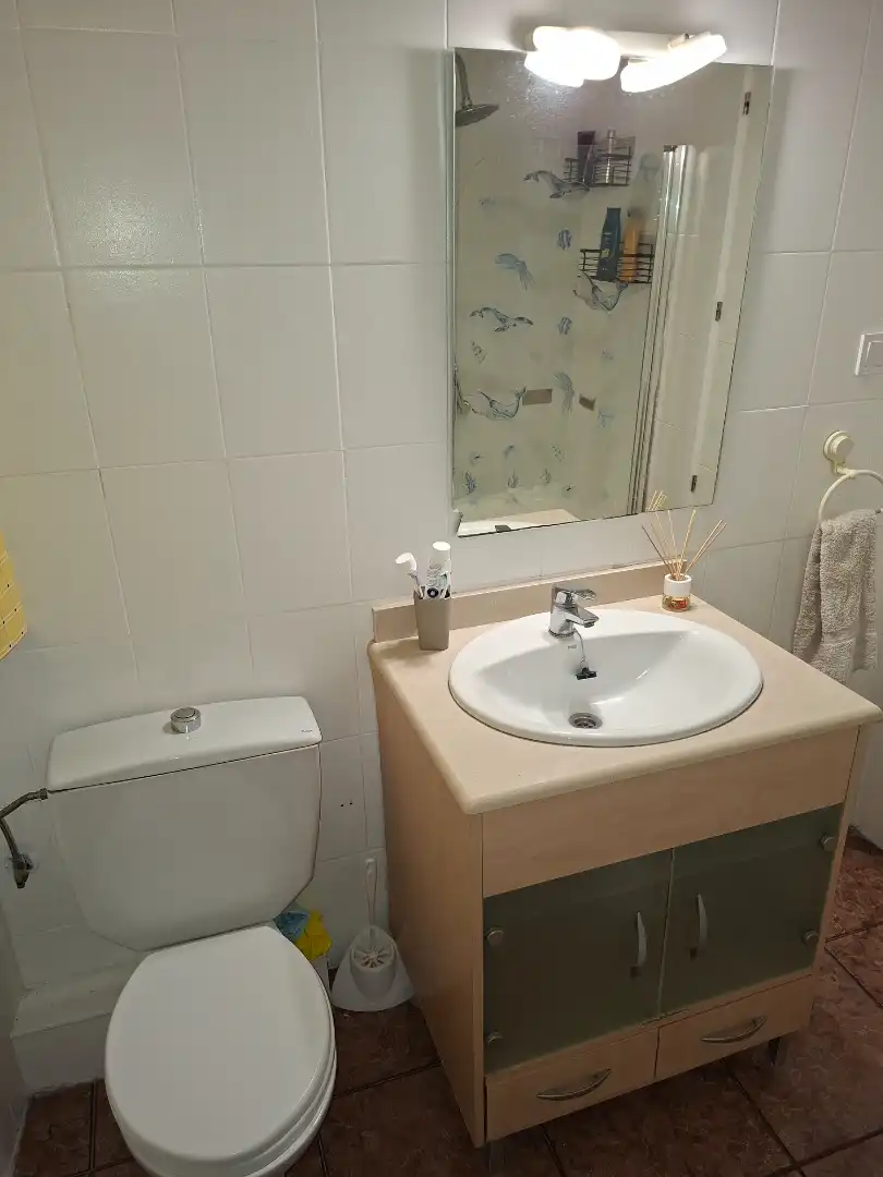 Bathroom of Flat for rent in Valencia  with Air Conditioner, Furnished and Oven