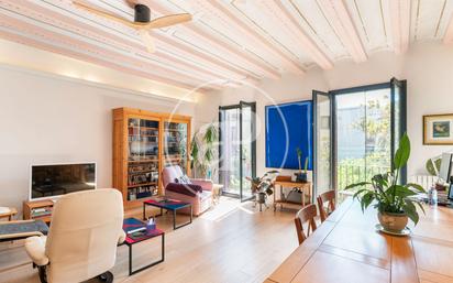 Living room of Flat for sale in  Barcelona Capital  with Heating, Private garden and Balcony