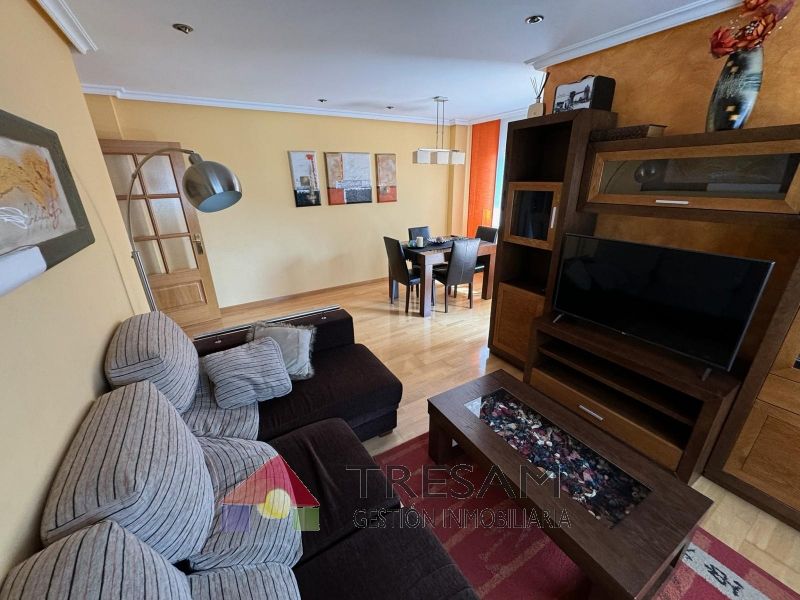 Living room of Flat to rent in Gijón   with Heating, Terrace and Furnished