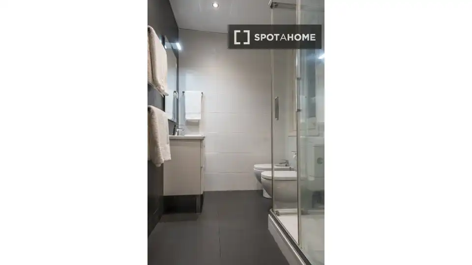 Baño de Piso de alquiler en Barcelona con Aire acondicionado, Calefacción y Amueblado