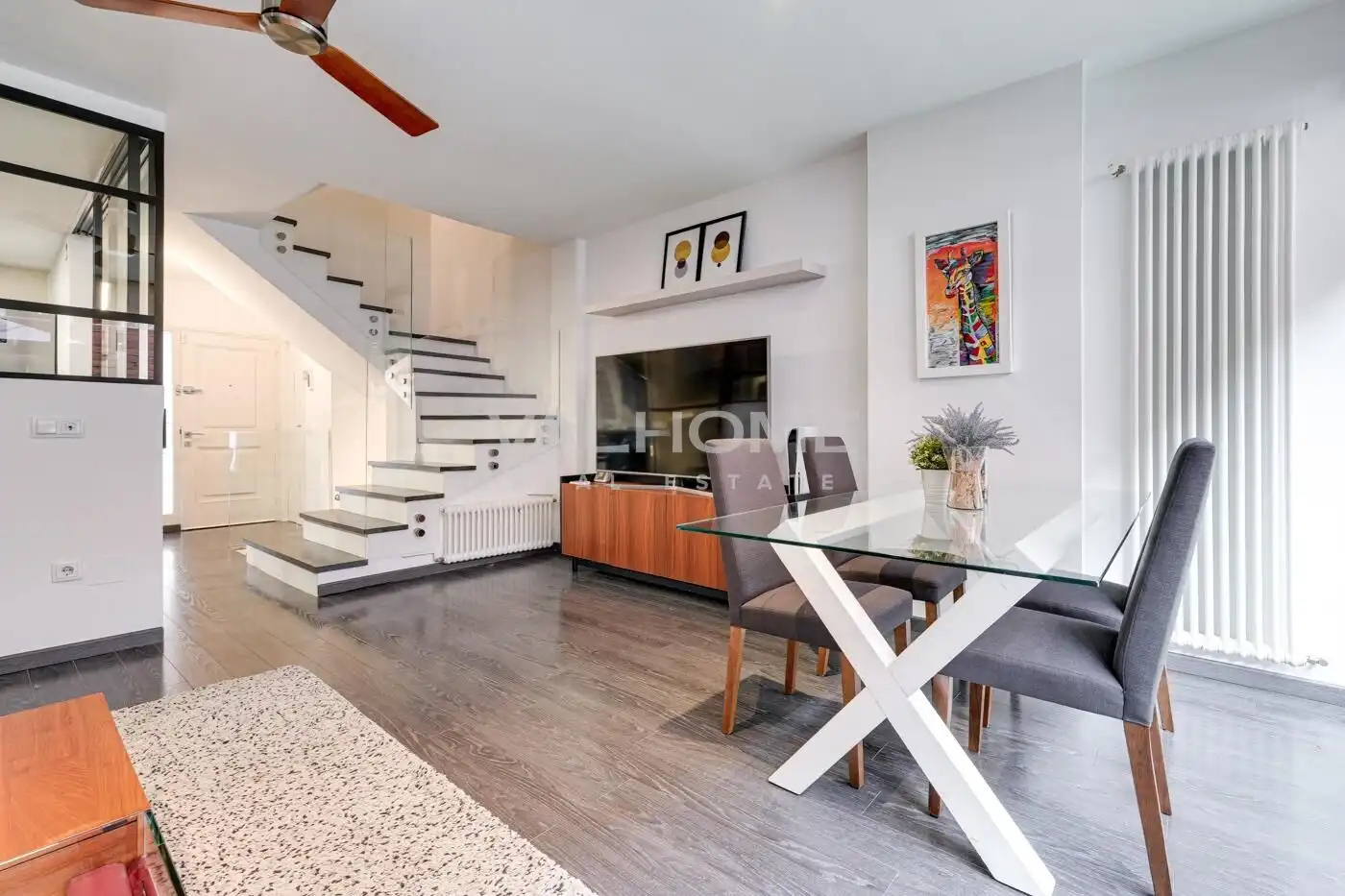 Wohnzimmer von Einfamilien-Reihenhaus zum Verkauf in Sant Cugat del Vallès mit Heizung, Privatgarten und Parkett