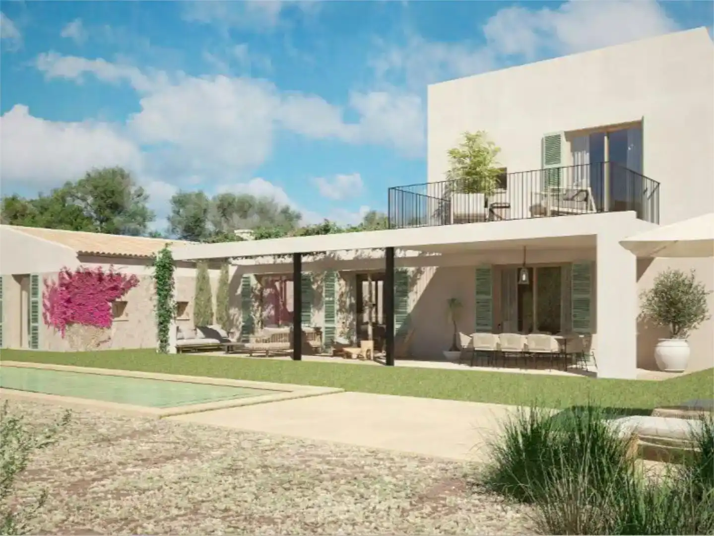 Terrasse von Country house zum Verkauf in Felanitx mit Klimaanlage, Schwimmbad und Balkon