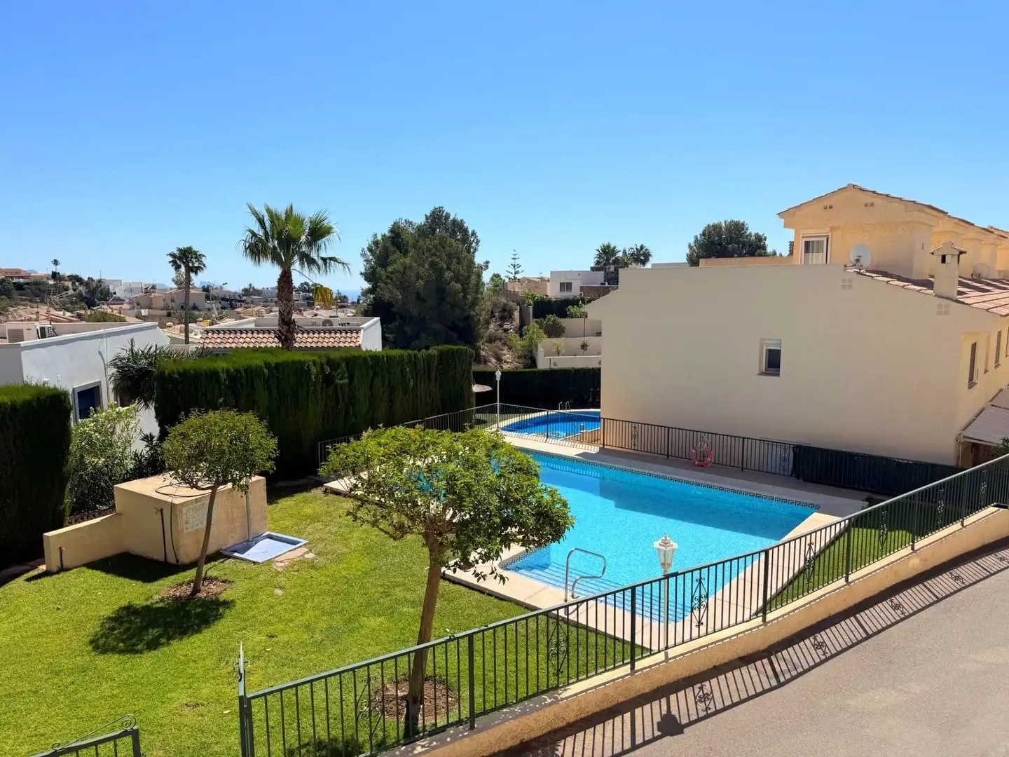 Swimming pool of Detached homes for sale in La Nucia  with Air Conditioner, Terrace and Storage room