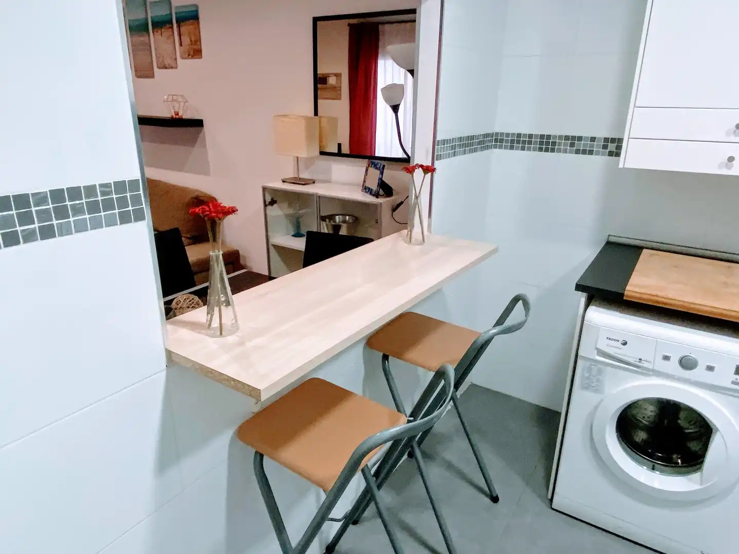 Kitchen of Flat for rent in Madrid  with Air Conditioner, Furnished and Balcony