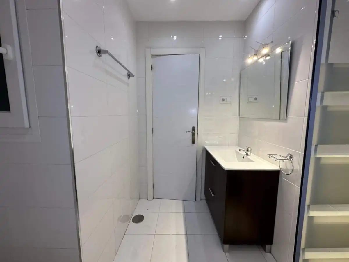 Baño de Apartamento para compartir en Madrid con Amueblado, Lavadora y Microondas