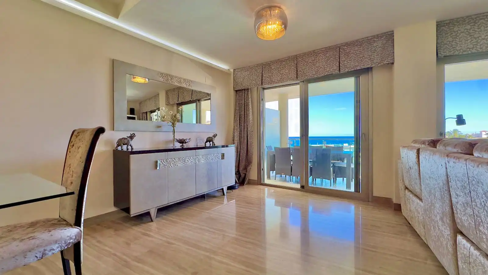 Menjador de Apartament en venda en Jávea / Xàbia amb Aire condicionat, Calefacció i Jardí privat