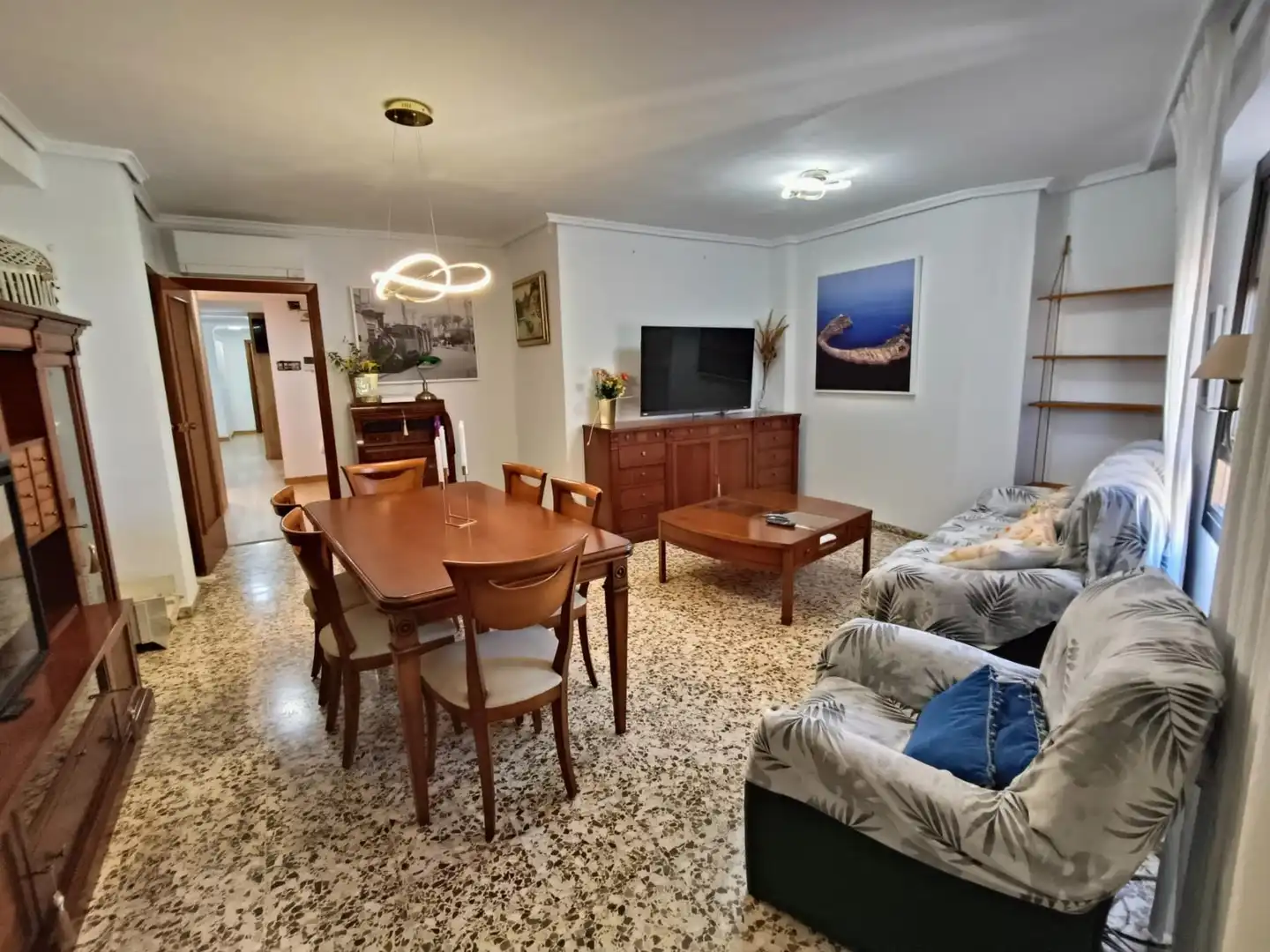 Sala de estar de Piso de alquiler en Castellón de la Plana / Castelló de la Plana con Aire acondicionado y Amueblado