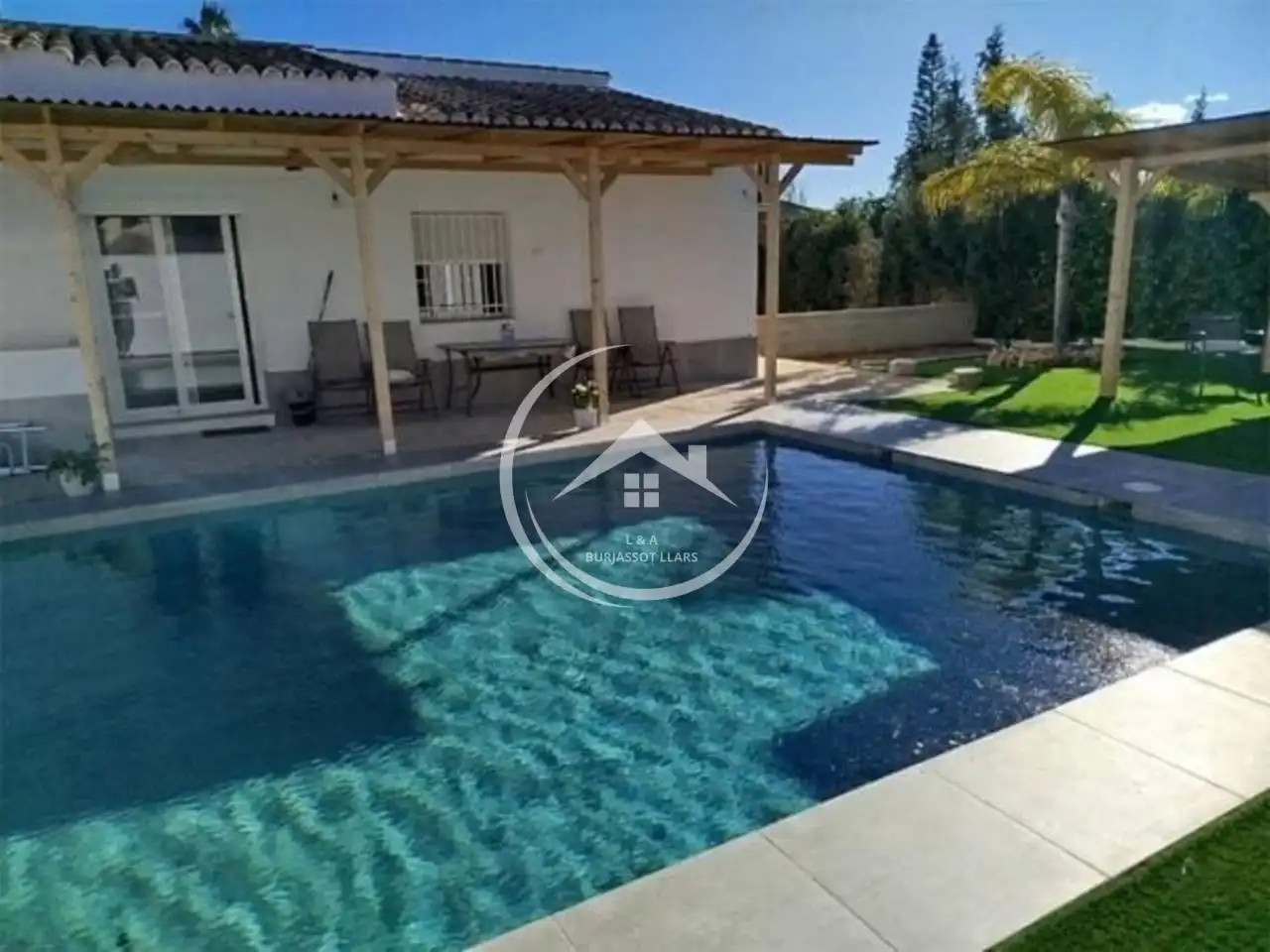 Piscina de Casa o xalet en venda en Riba-roja de Túria amb Aire condicionat, Jardí privat i Terrassa