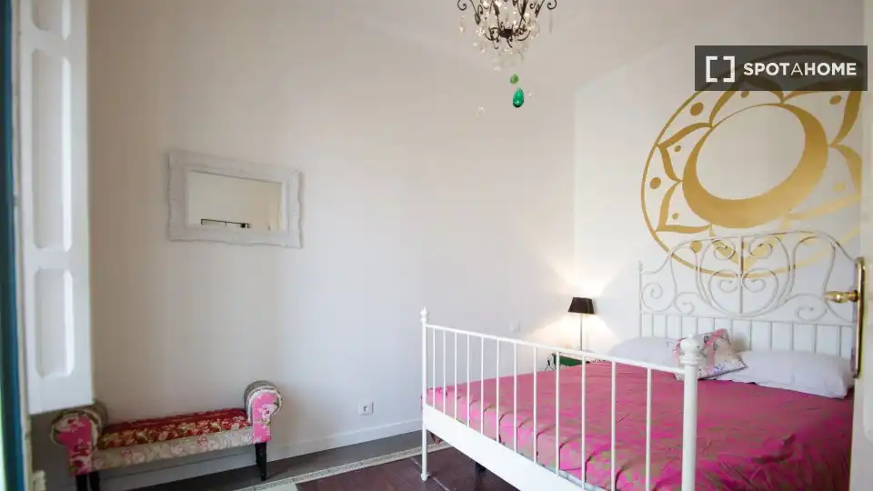 Schlafzimmer von Wohnung zur Miete in Barcelona mit Klimaanlage, Heizung und Möbliert