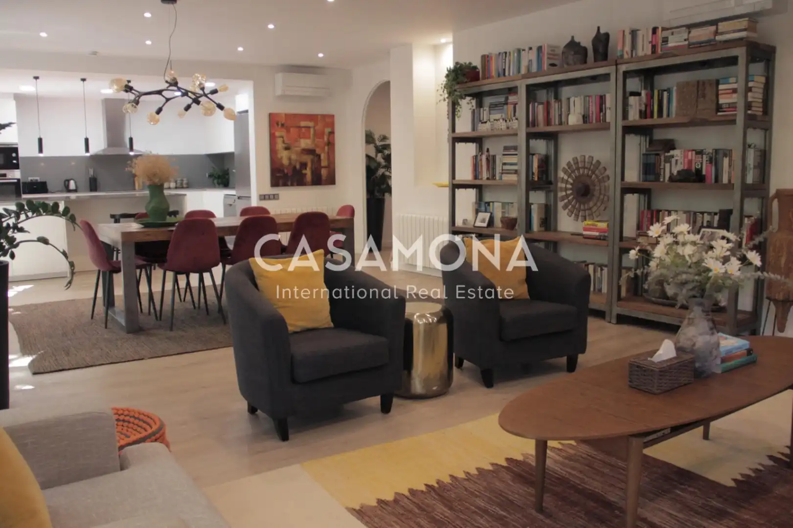 Wohnzimmer von Wohnungen zur Miete in Barcelona mit Klimaanlage, Heizung und Terrasse