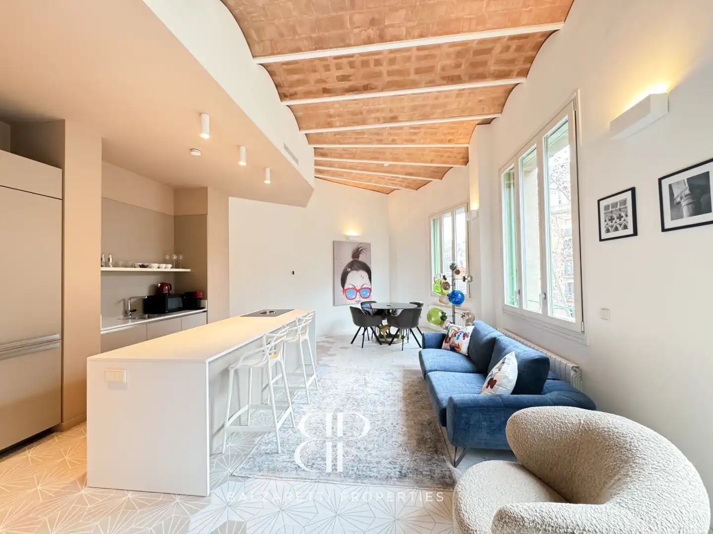 Wohnzimmer von Wohnung zur Miete in Barcelona mit Klimaanlage, Heizung und Möbliert