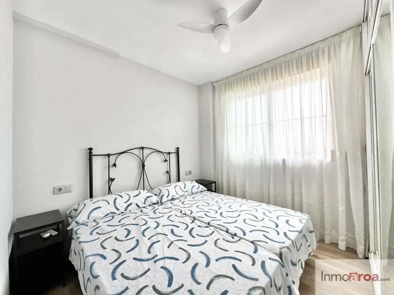Schlafzimmer von Wohnung zur Miete in Benicasim / Benicàssim mit Klimaanlage, Heizung und Terrasse