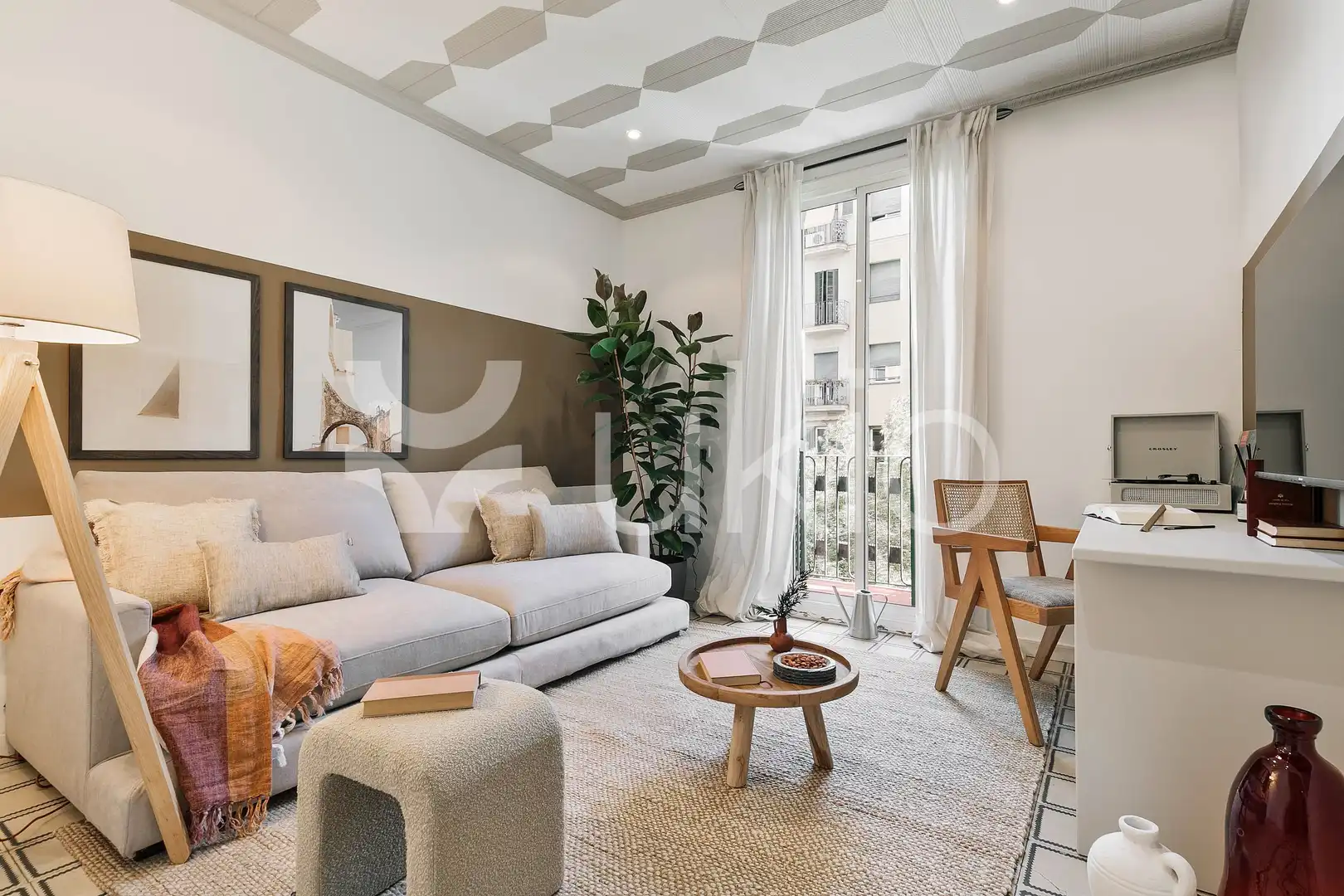 Wohnzimmer von Wohnungen zur Miete in Barcelona mit Klimaanlage, Möbliert und Ofen