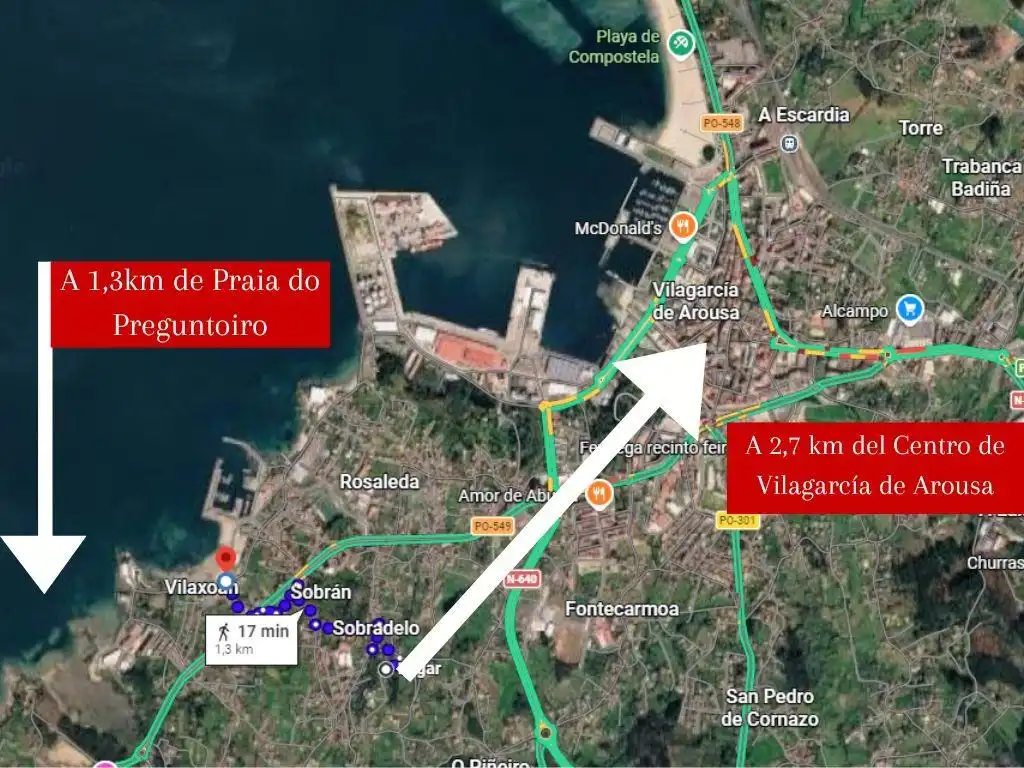 Vista exterior de Casa o xalet en venda en Vilagarcía de Arousa amb Jardí privat