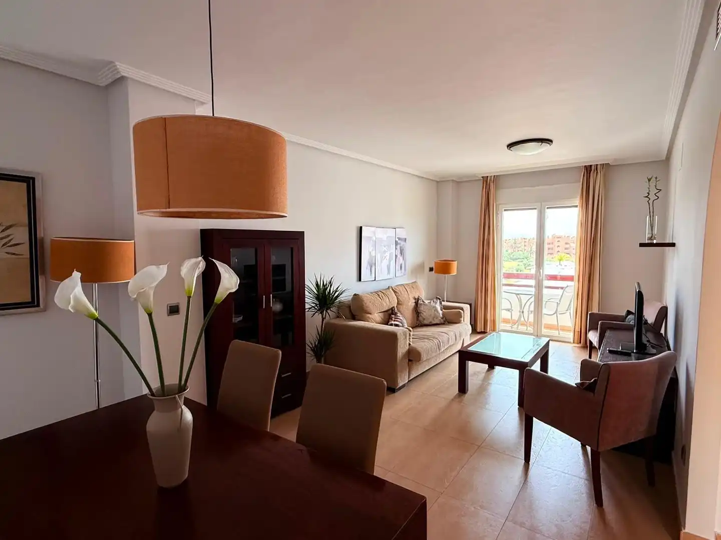 Wohnzimmer von Wohnung zur Miete in Los Alcázares mit Klimaanlage, Terrasse und Gemeinschaftspool