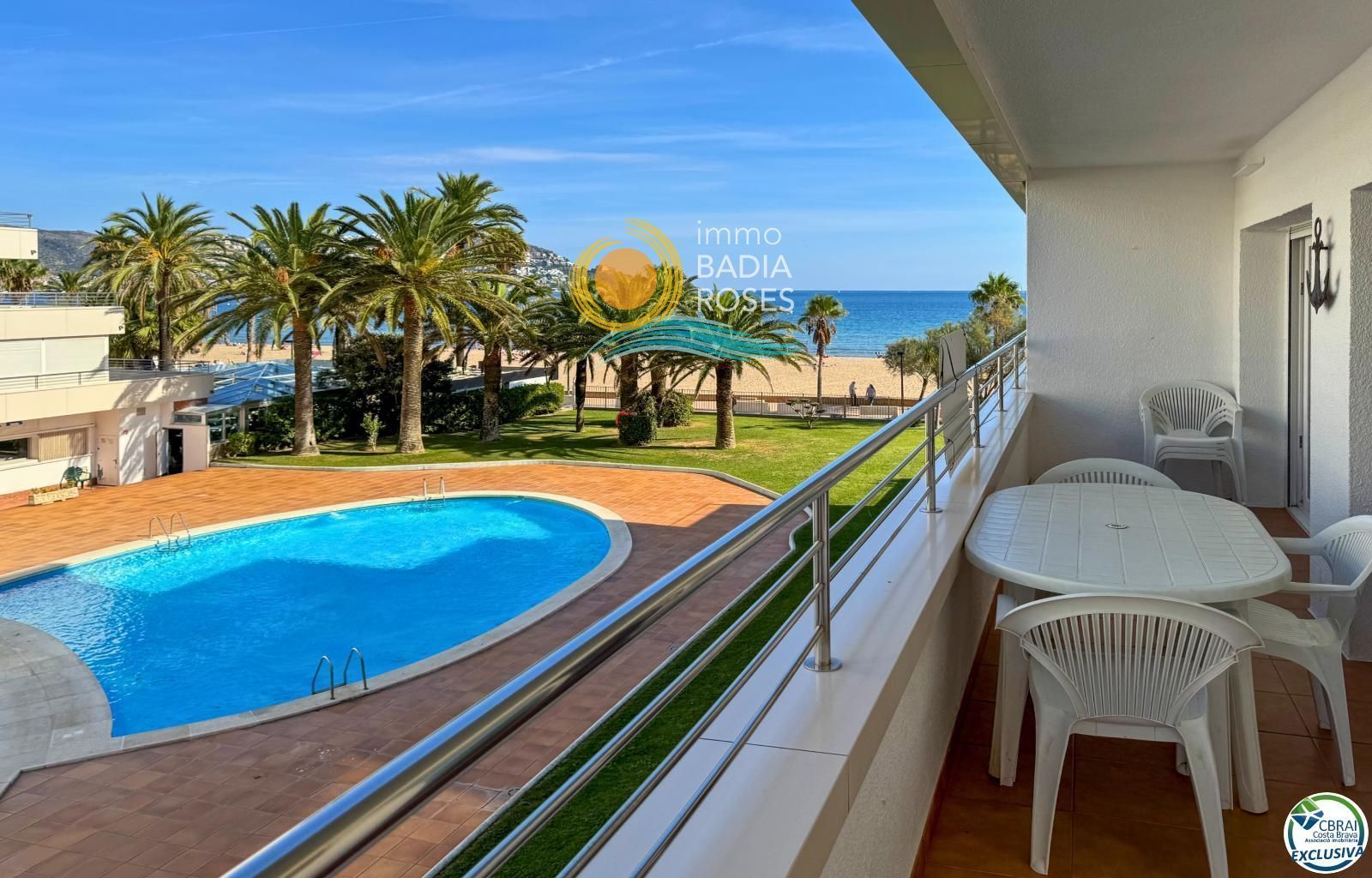 Garden of Flat for sale in Roses  with Heating, Terrace and Swimming Pool