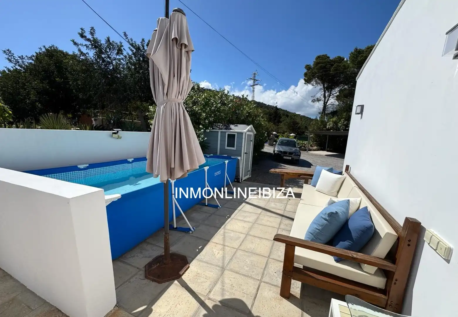 Vista exterior de Casa adosada de lloguer en Santa Eulària des Riu amb Terrassa, Piscina i Moblat