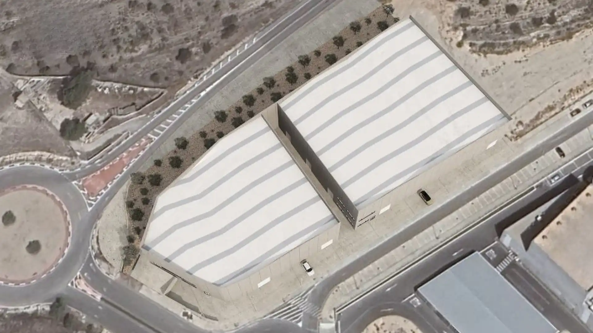 Vista exterior de Nave industrial en venta en Ibi