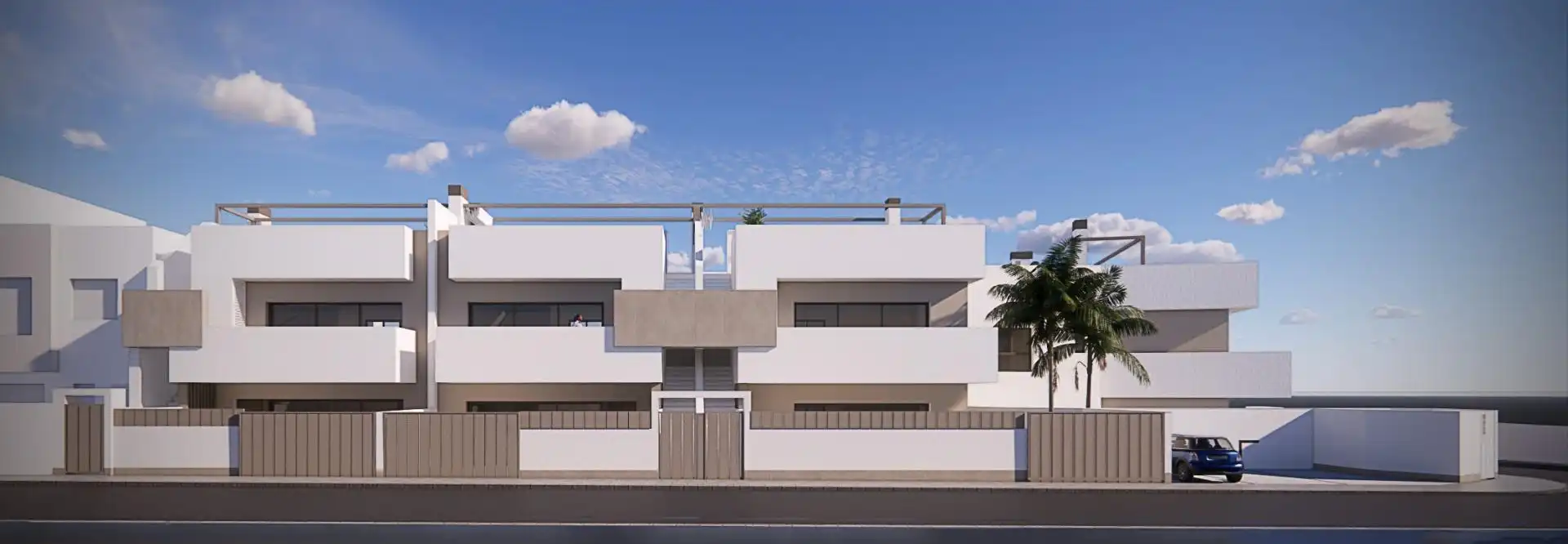 Vista exterior de Casa o xalet en venda en Pilar de la Horadada amb Jardí privat, Terrassa i Piscina