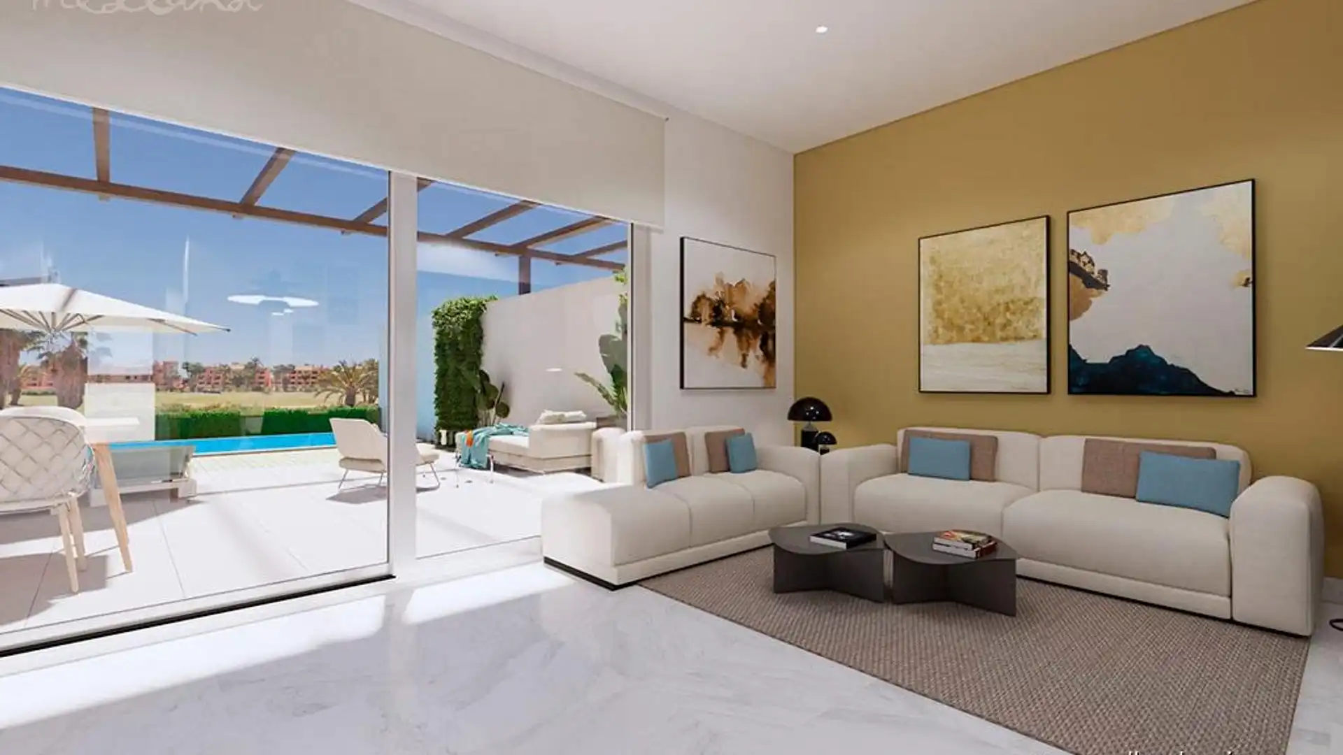 Sala de estar de Casa adosada en venta en Los Alcázares con Aire acondicionado, Calefacción y Terraza