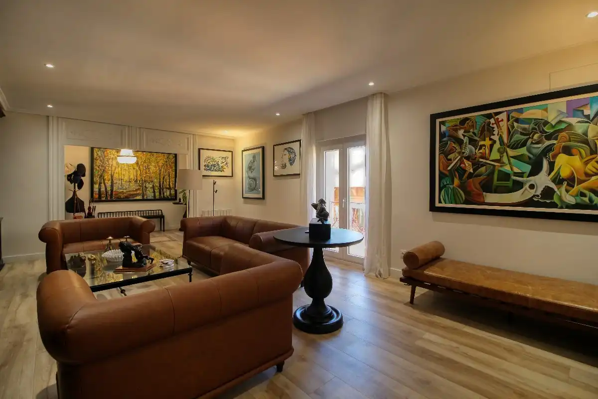 Sala d'estar de Pis en venda en  Palma de Mallorca amb Aire condicionat, Parquet i Moblat