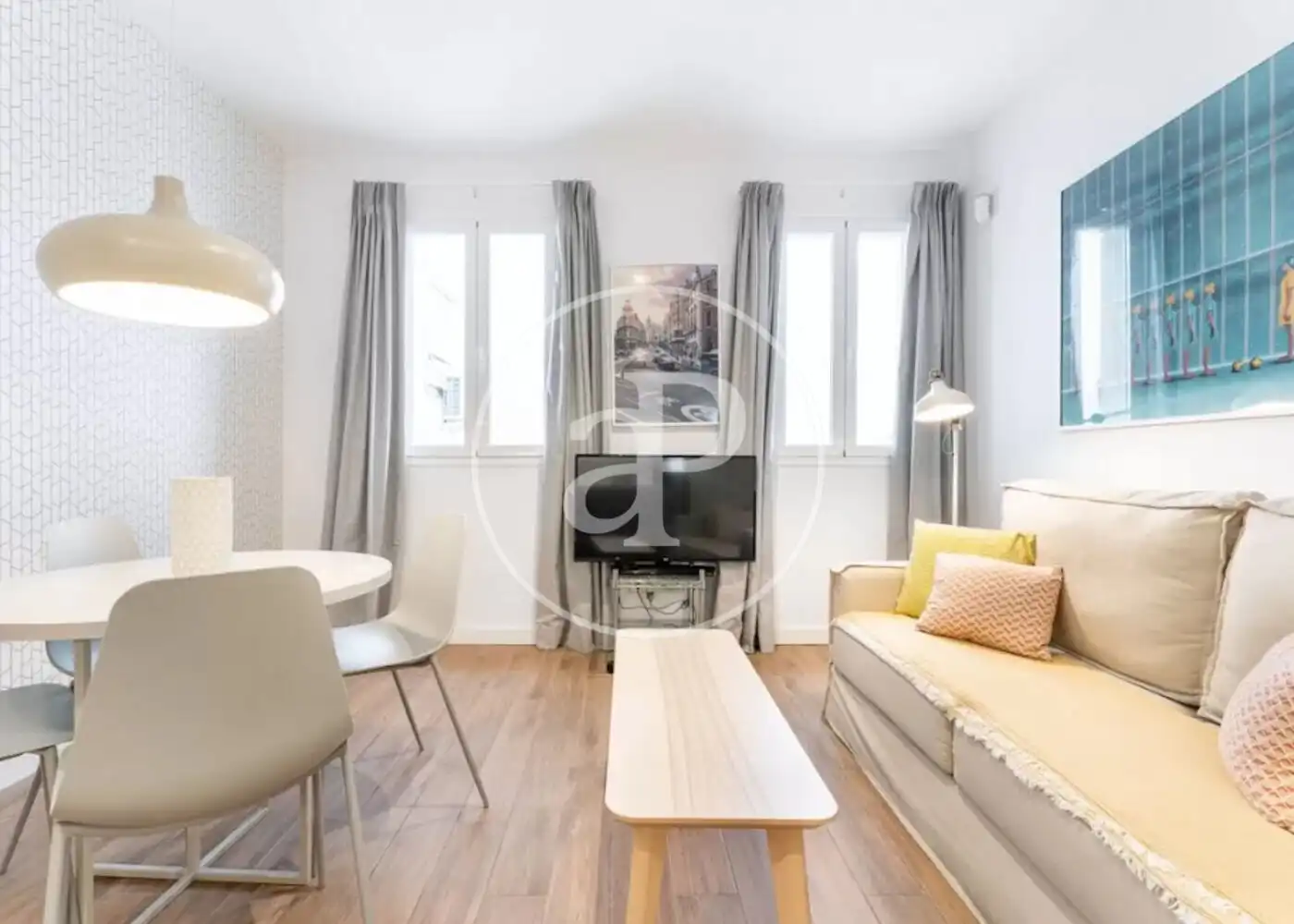 Sala d'estar de Pis de lloguer en  Madrid Capital amb Aire condicionat, Calefacció i Moblat