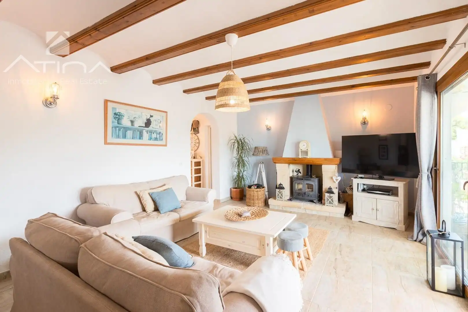 Sala de estar de Casa o chalet en venta en Jávea / Xàbia con Aire acondicionado, Calefacción y Jardín privado