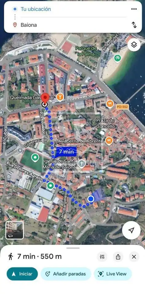 Außenansicht von Wohnung zur Miete in Baiona mit Klimaanlage, Heizung und Möbliert
