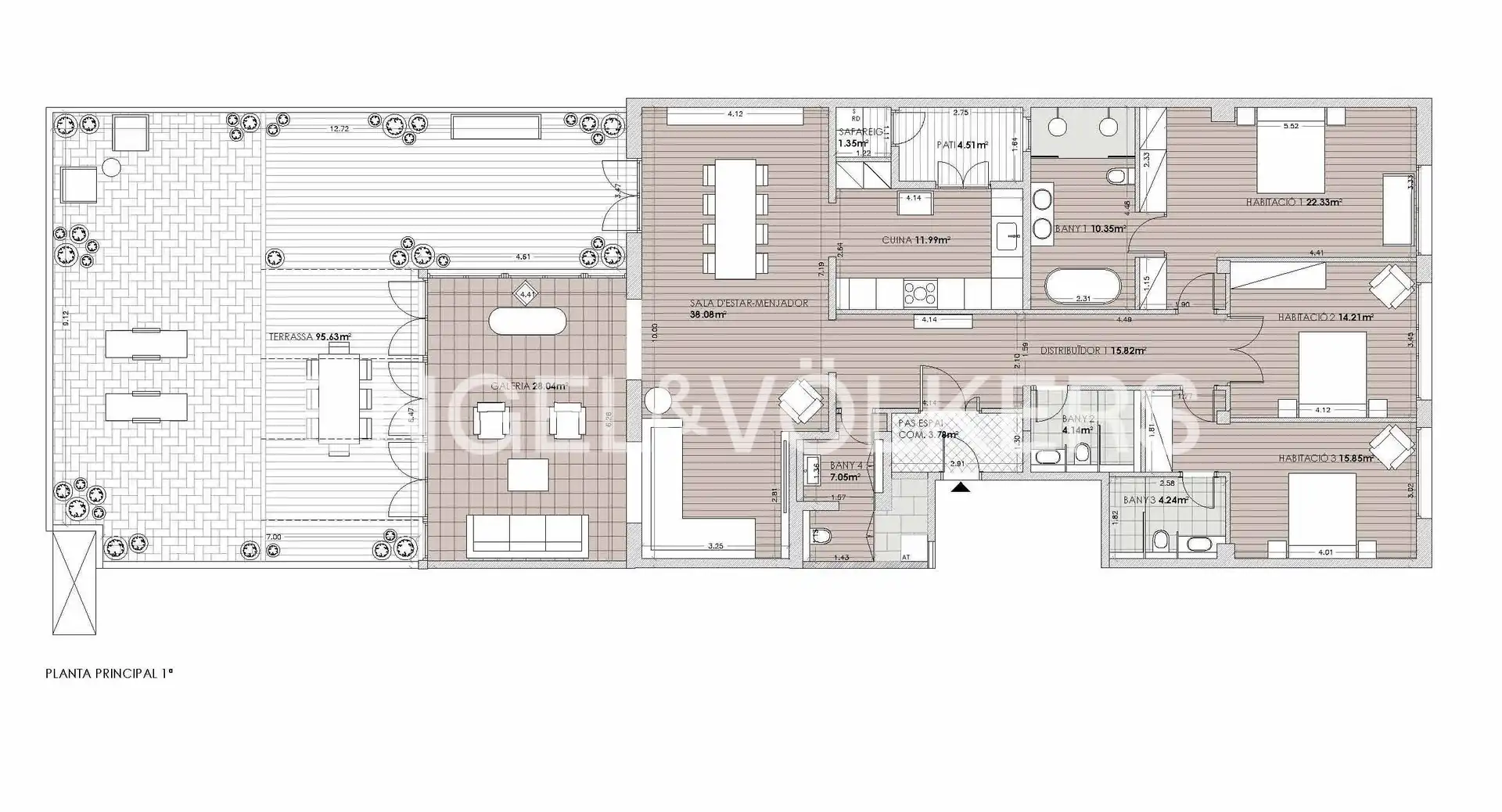 Wohnung zum Verkauf in Barcelona mit Klimaanlage, Heizung und Parkett