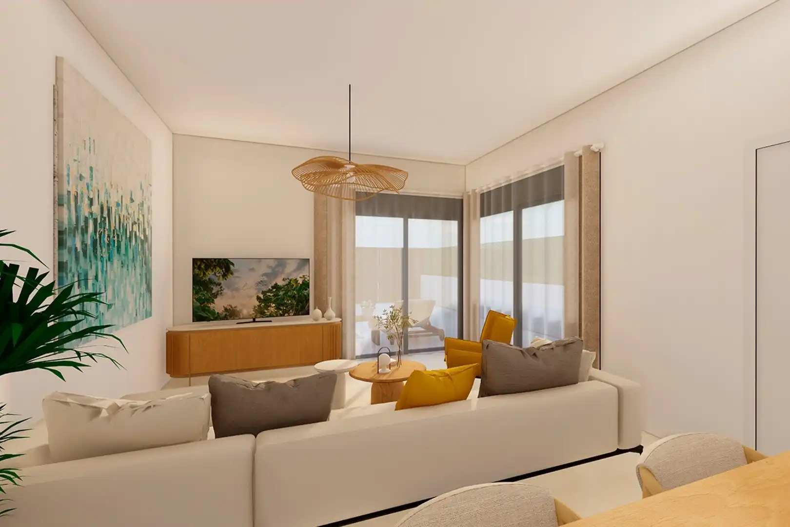 Sala d'estar de Pis en venda en Los Alcázares amb Aire condicionat, Jardí privat i Terrassa