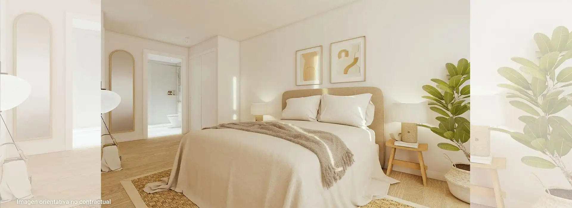 Schlafzimmer von Wohnung zur Miete in Valencia mit Klimaanlage, Heizung und Privatgarten