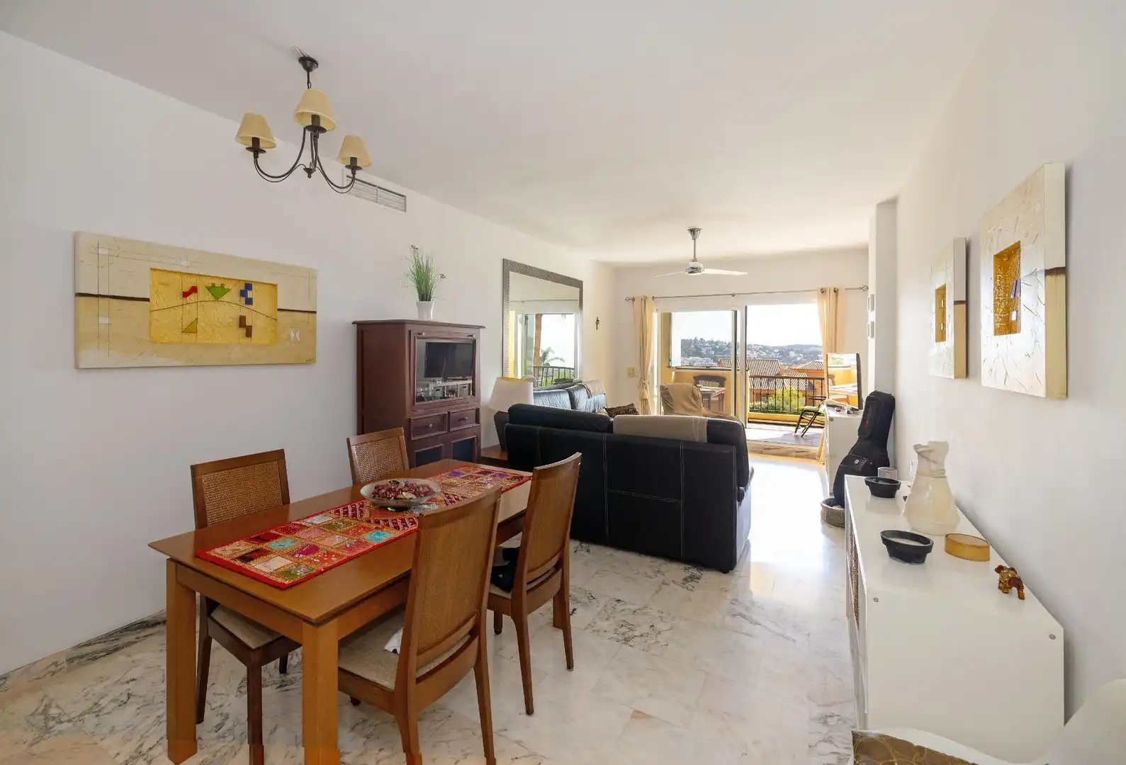 Dining room of Flat for sale in Mijas  with Air Conditioner, Terrace and Storage room