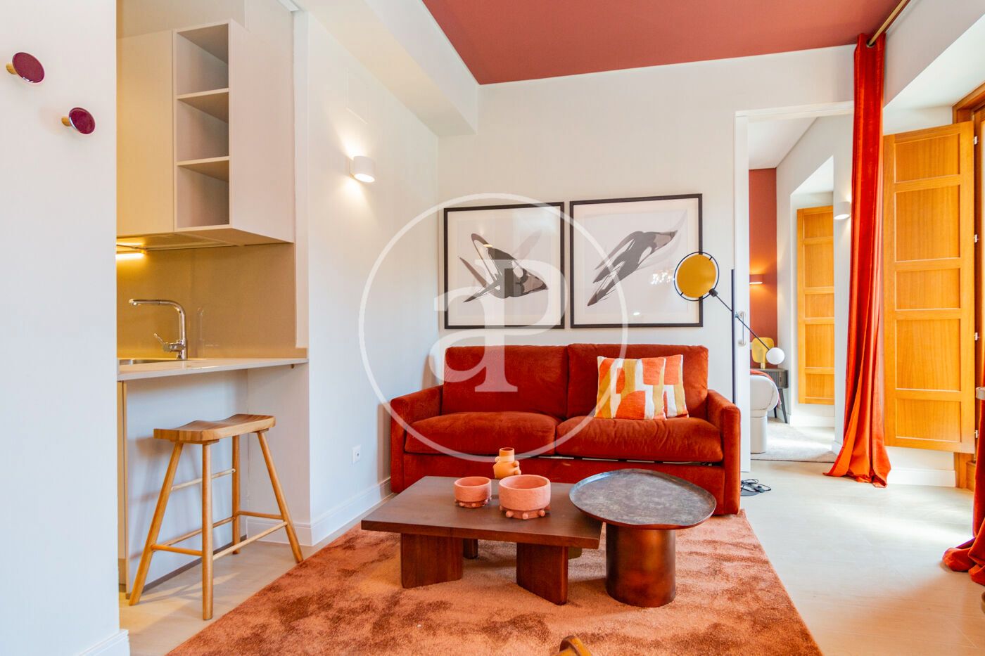 Living room of Flat to rent in  Madrid Capital  with Air Conditioner, Heating and Furnished