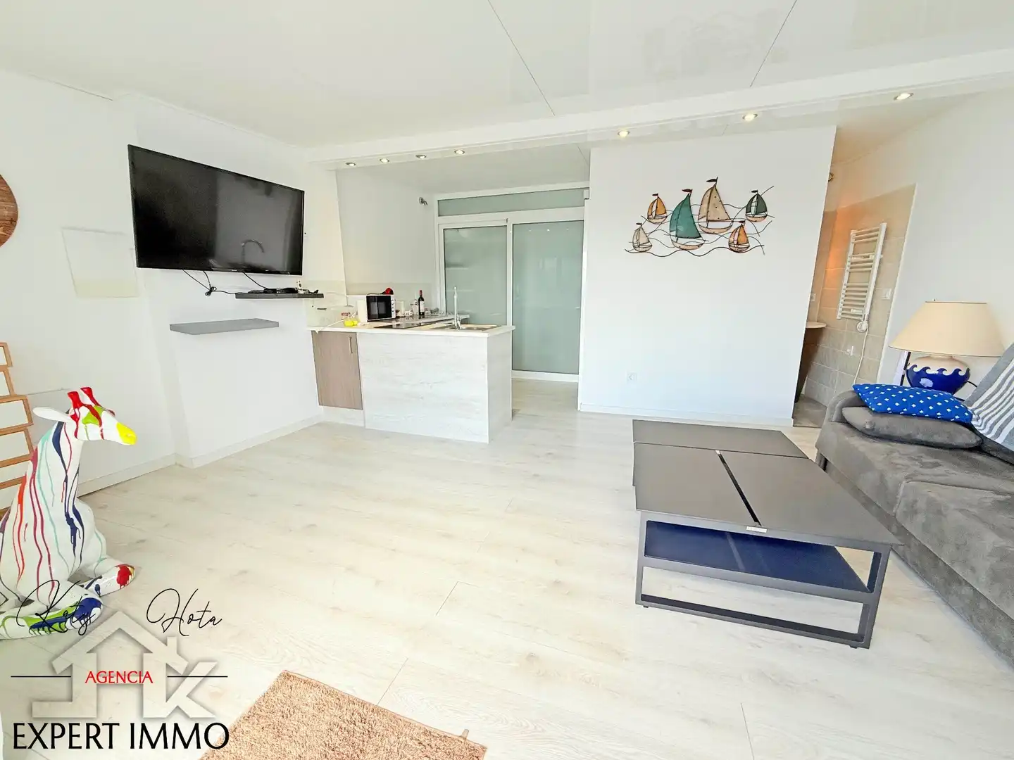 Sala de estar de Apartamento en venta en Roses con Aire acondicionado, Calefacción y Terraza