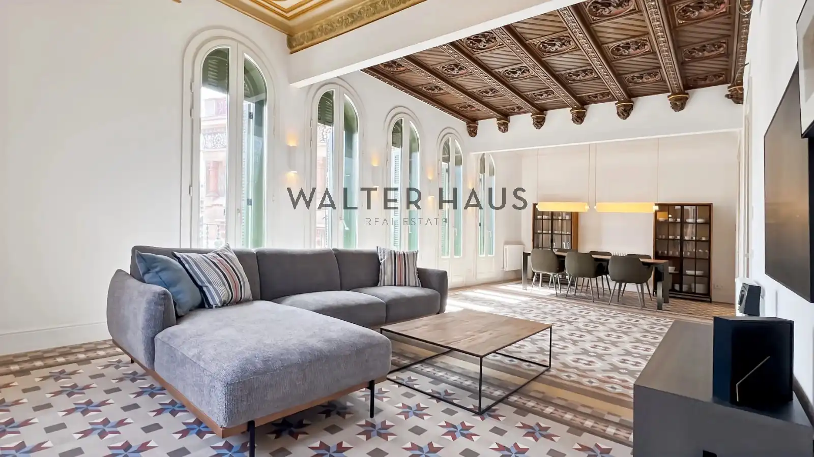 Sala de estar de Piso de alquiler en Barcelona con Aire acondicionado, Calefacción y Terraza
