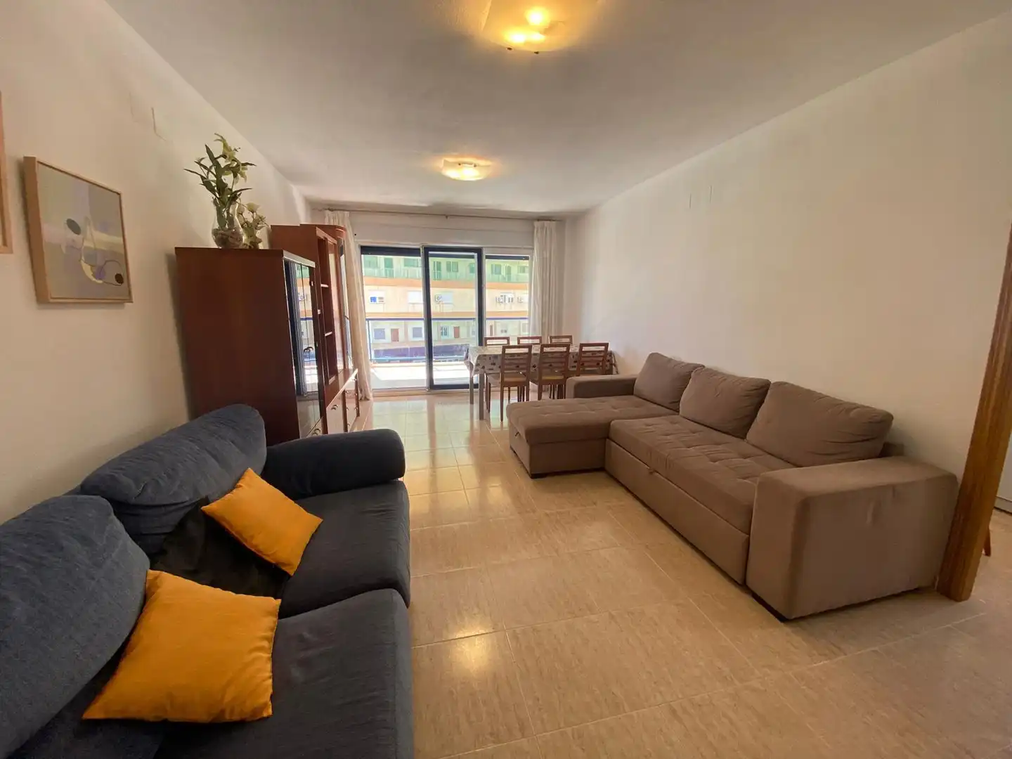 Wohnzimmer von Wohnungen zum Verkauf in Calpe / Calp mit Klimaanlage, Heizung und Privatgarten