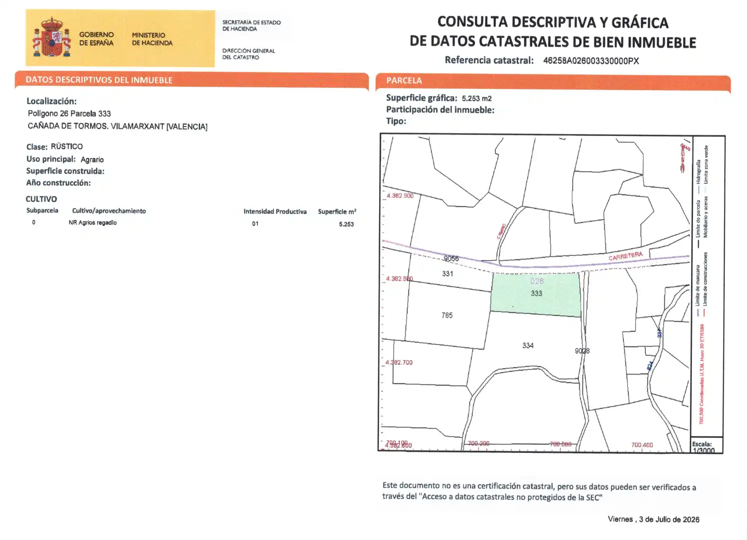 Land for sale in Vilamarxant