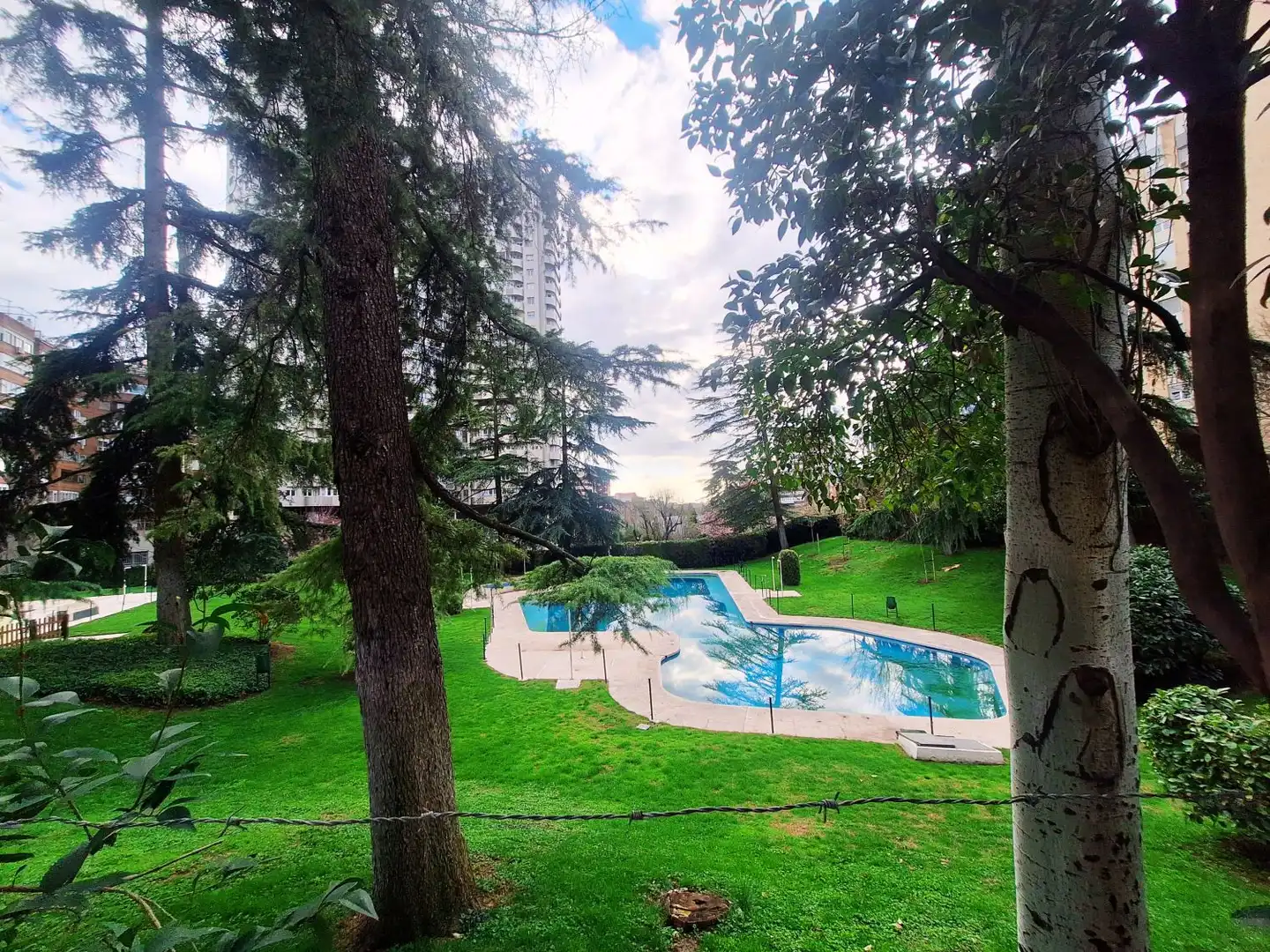 Swimming pool of Flat for rent in Madrid  with Air Conditioner, Heating and Furnished
